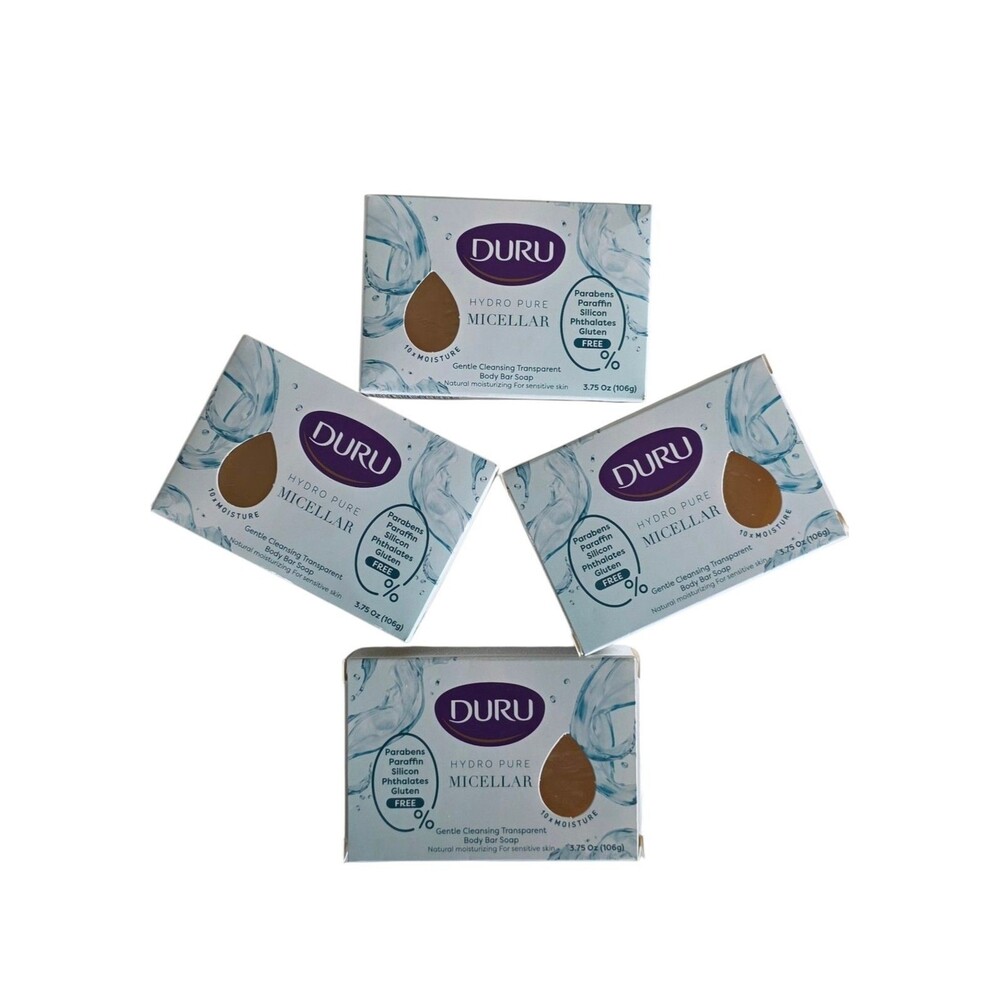 Duru Hydro Pure Micellar Gentle Cleansing Transparent Bar Soap 3.75 oz ,4pk